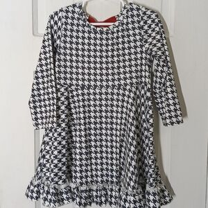 Marie Nicole Boutique Alabama 4 4T Black and White Houndstooth Dress